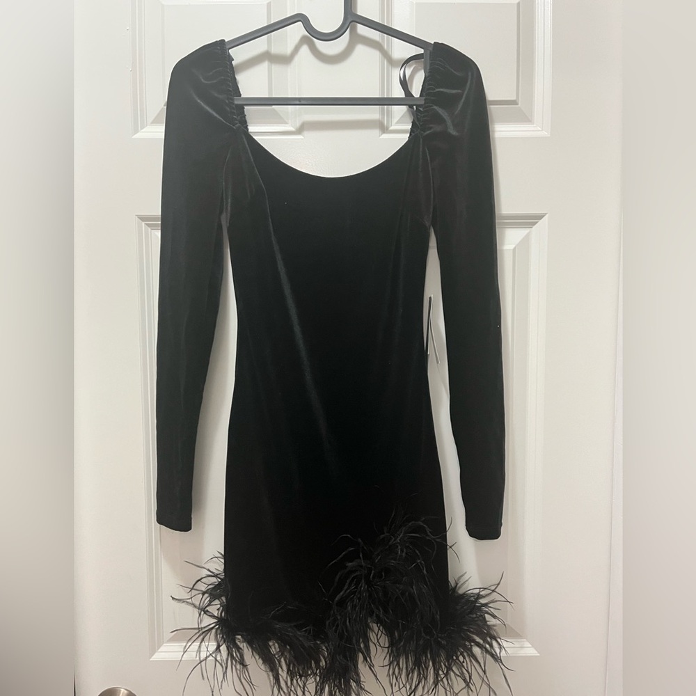 Black winter cocktail dress